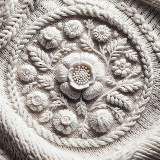 ručne vyšívaná látka a ihla